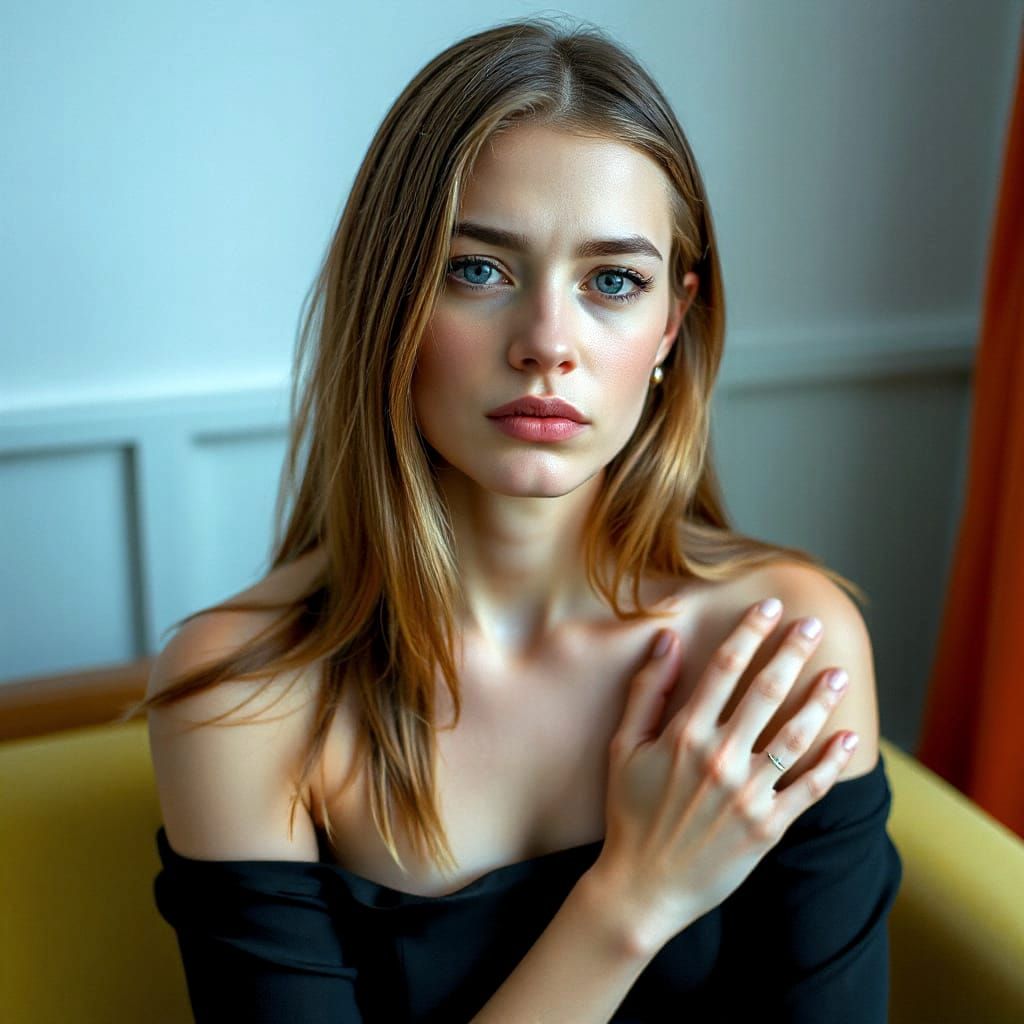 Woman with Flu Symptoms in Professional Portrait