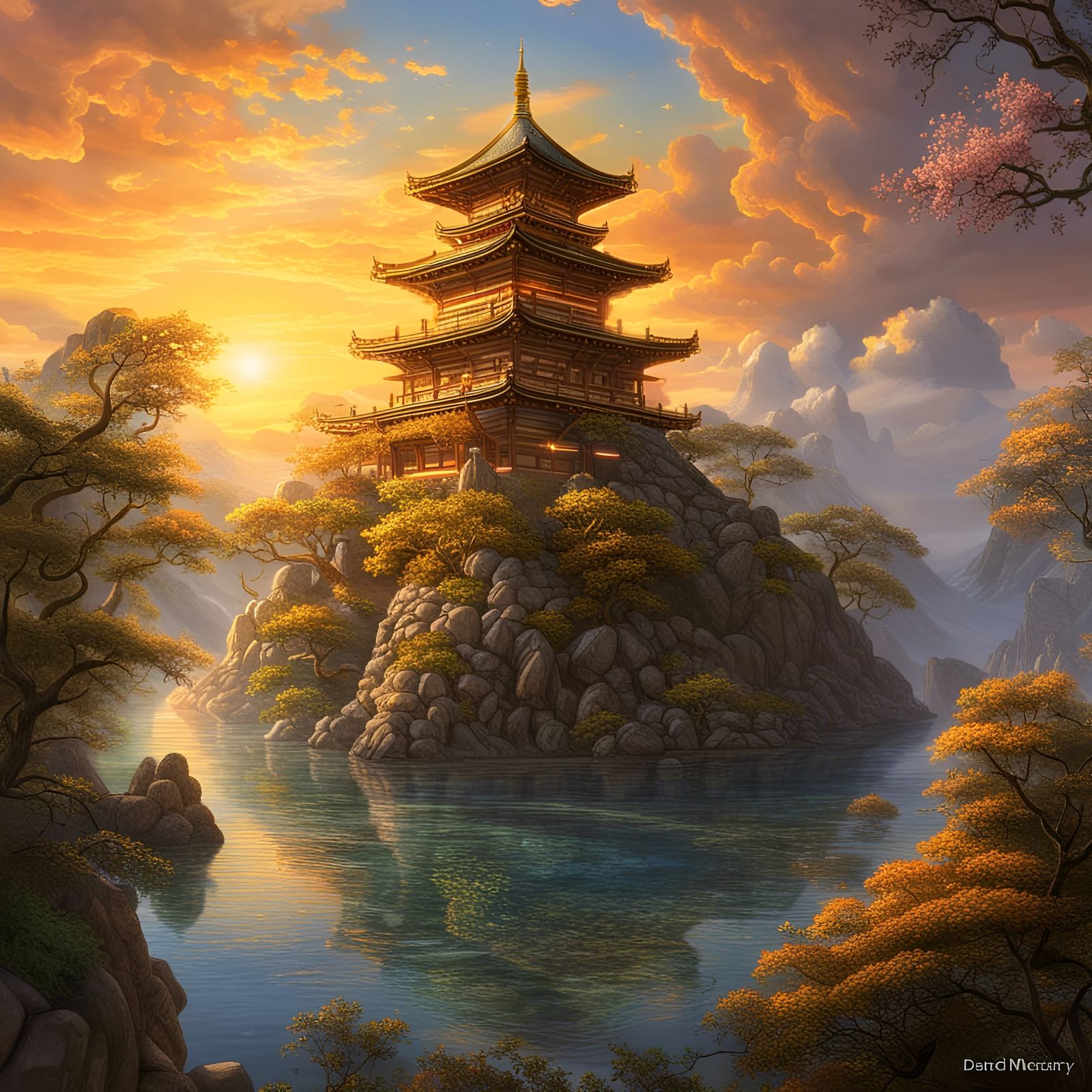 Radiant Landscape in Golden Hour Light