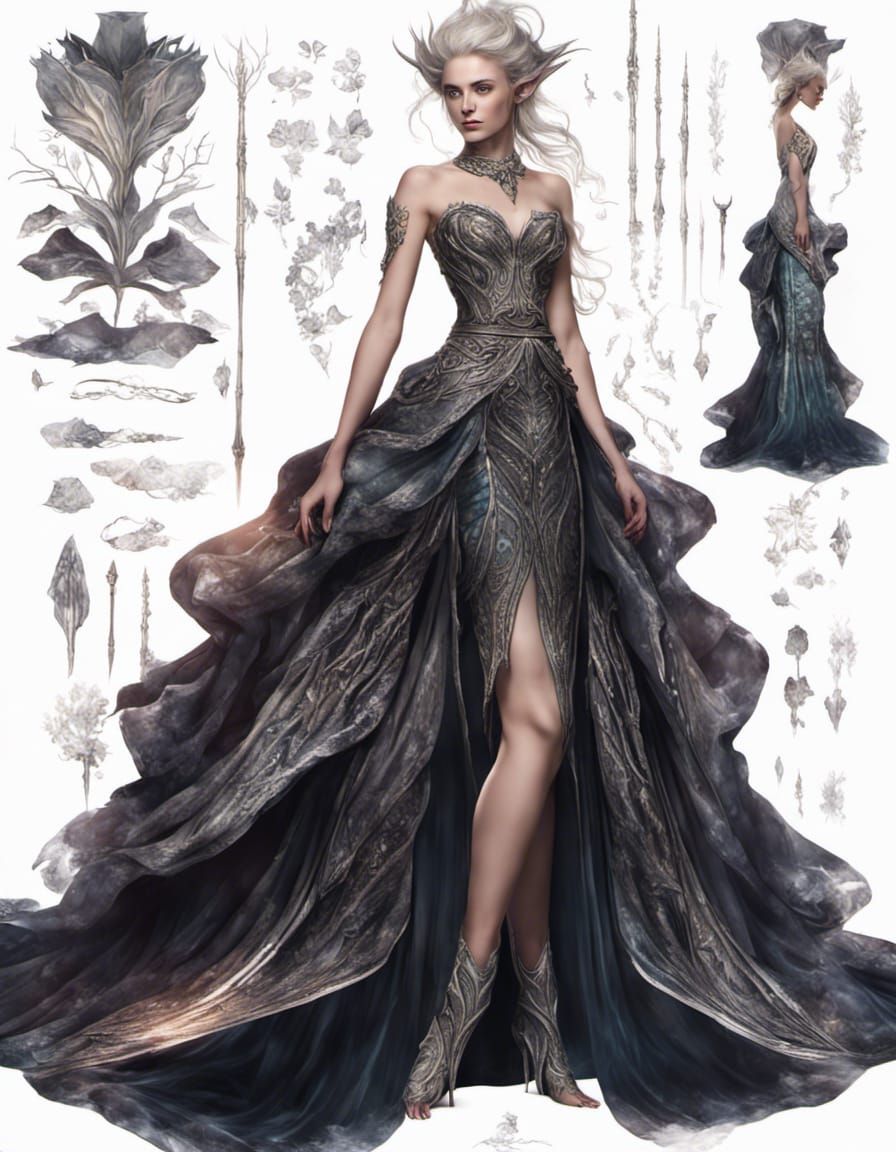 Winter Elf Queen in Silk Gown Digital Art