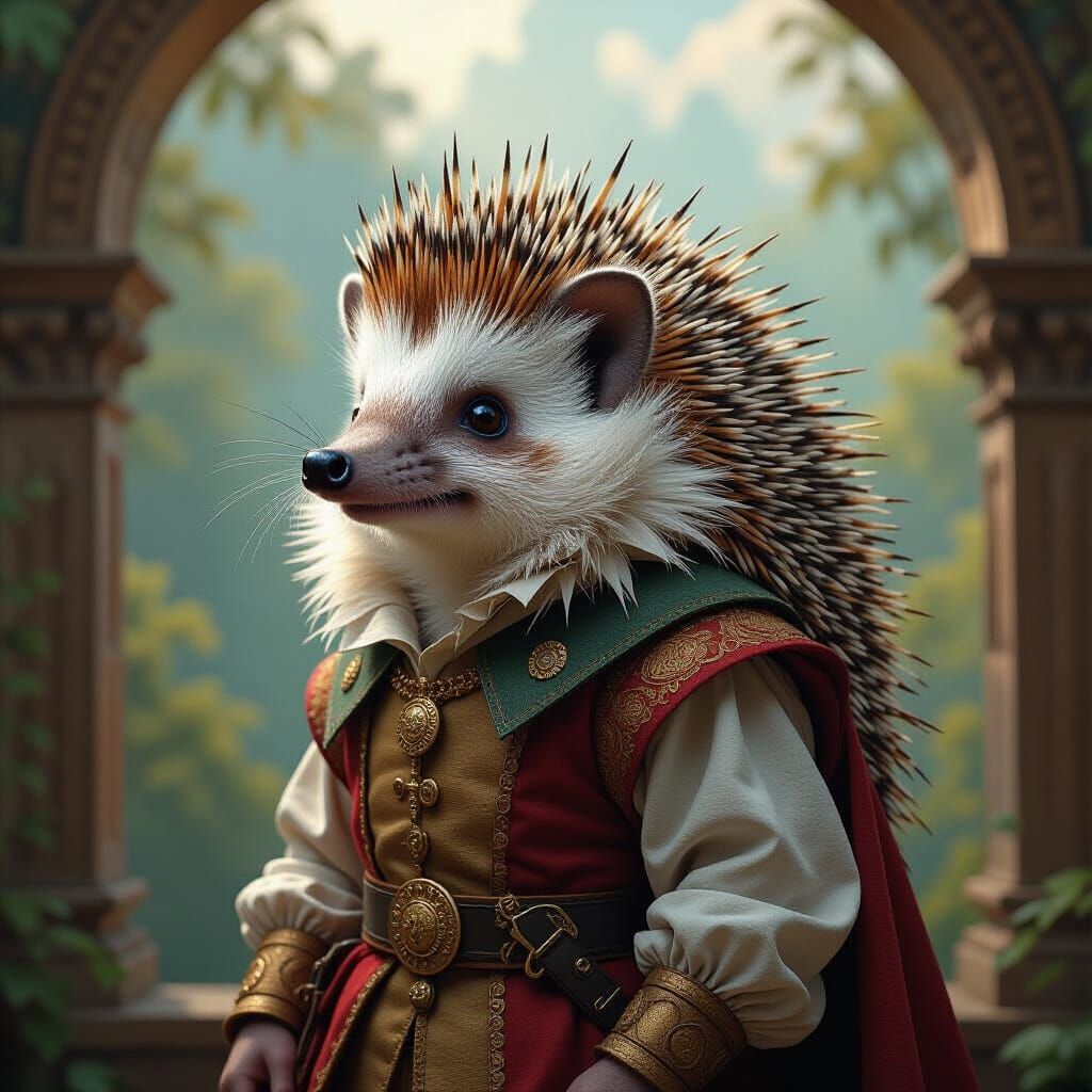 Extinct Hedgehog Creature in Renaissance Style