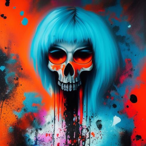 Cartoon Angel of Death Graffiti Art