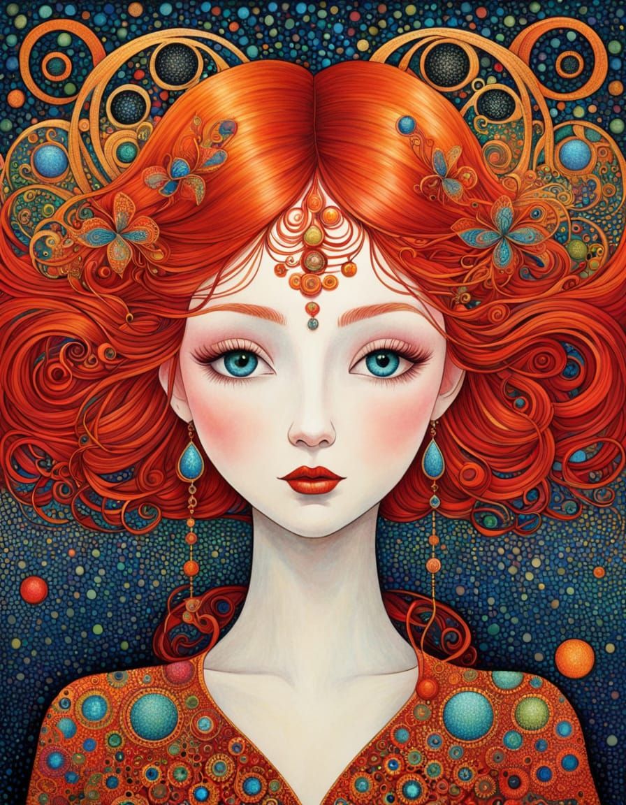 Whimsical Fairy in Vibrant Celestial Scene