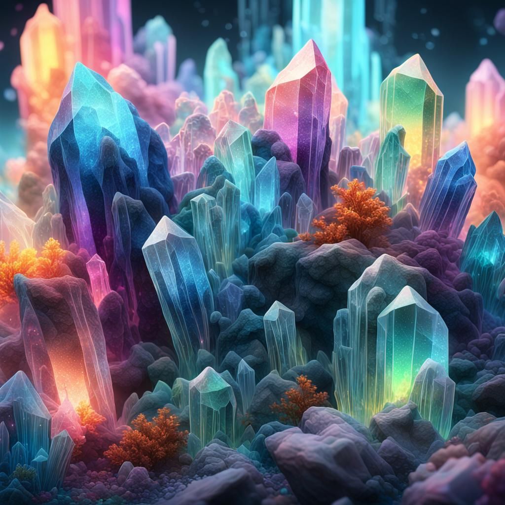 Crystals Manifesting Life in Vibrant Colors