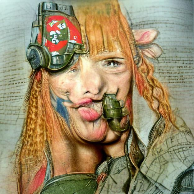 Tank Girl as Albrecht Dürer Engraving