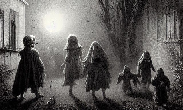 Sinister House Welcomes Trick-or-Treaters in the Night