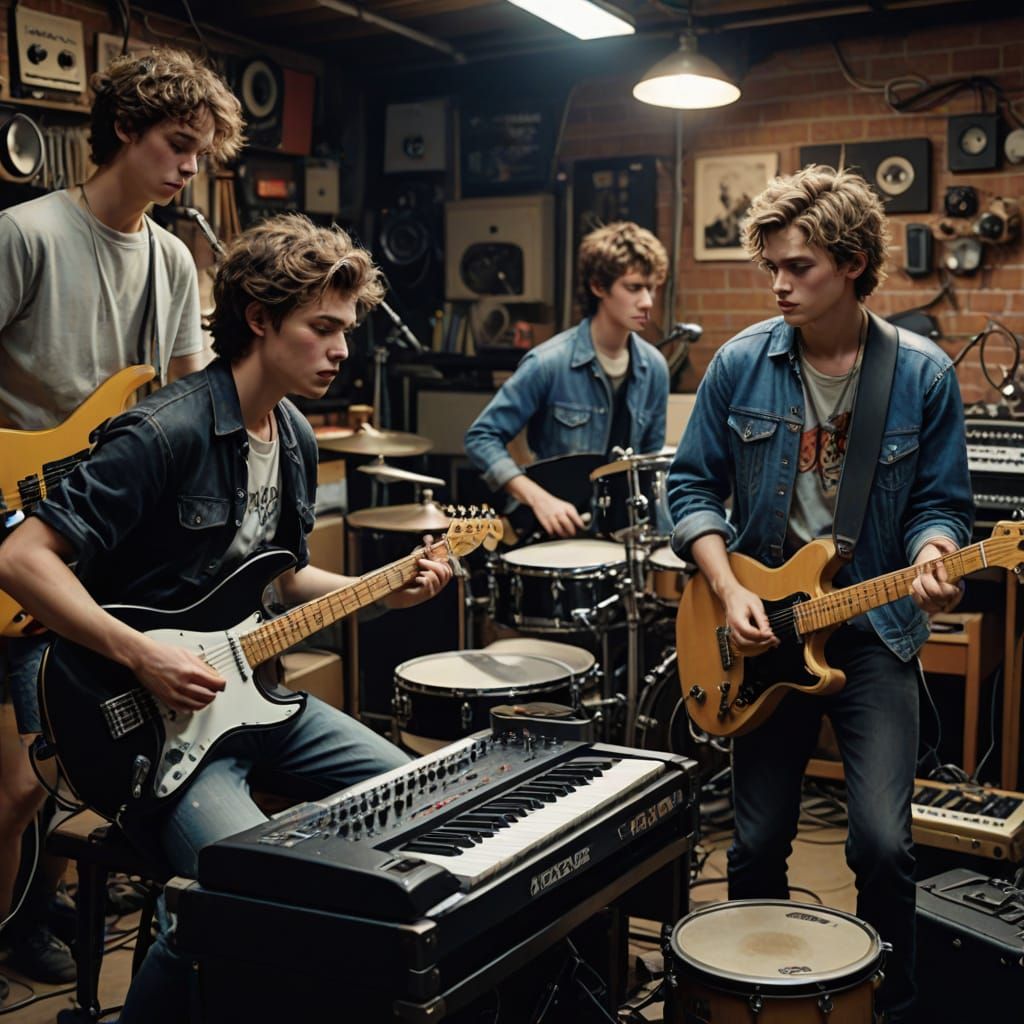 Teenage Rockers Unite in a Garage Jam Session