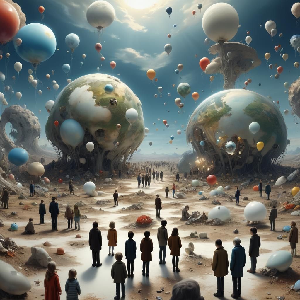 Miniature People in a Gigantic Surreal World