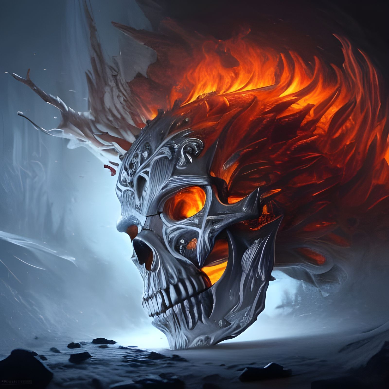 The Flaming Skull
