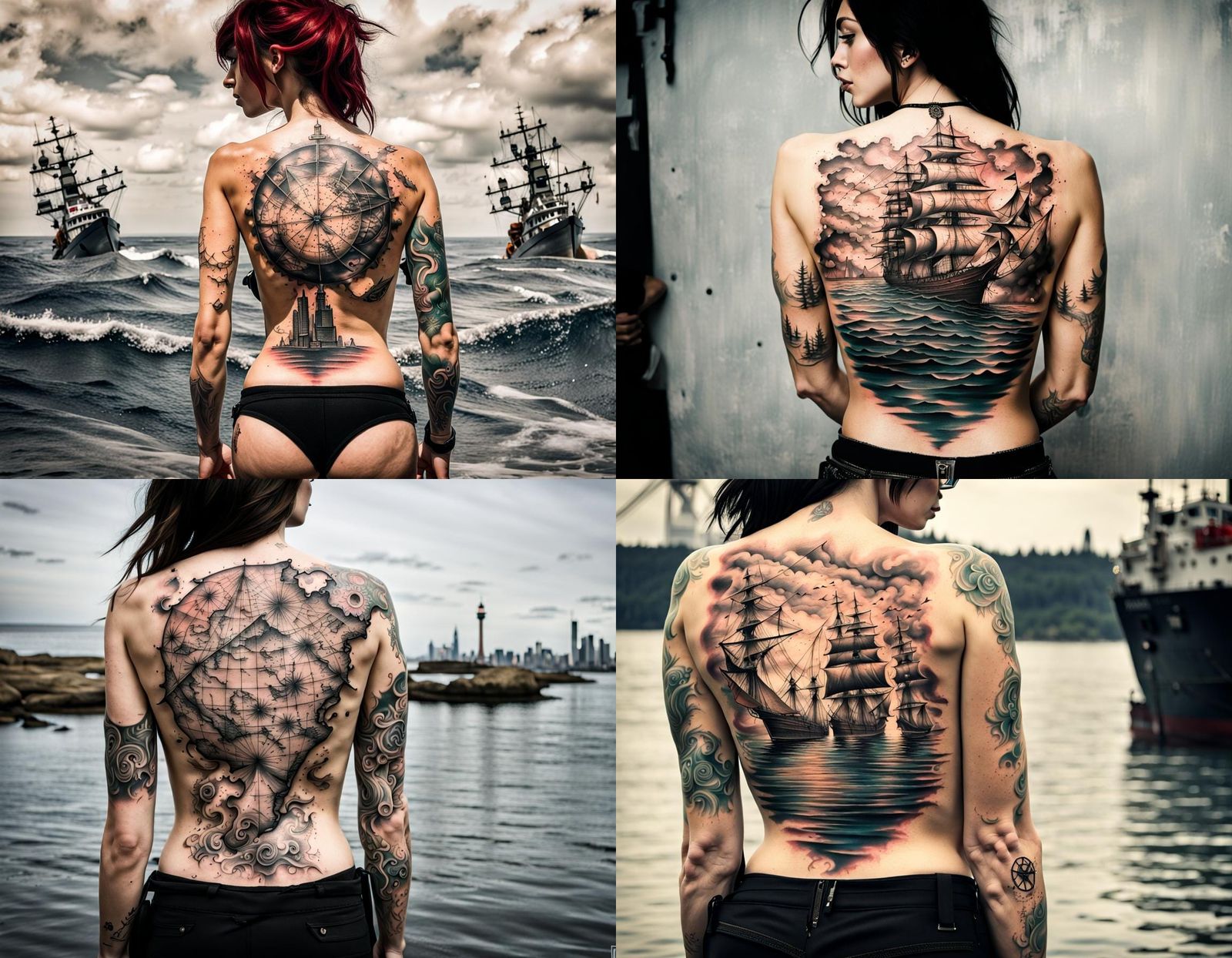 Deiseal-Punk Map Tattoo in Post-Apocalyptic Waterscape