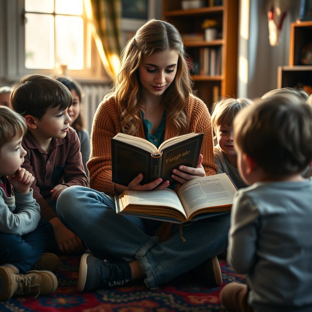 Hermione Granger Reads Fairy Tales in a Cozy Kindergarten Se...