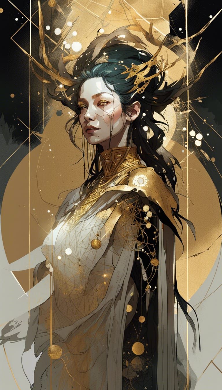 Epic Female Druid in a Fantasy Art Style