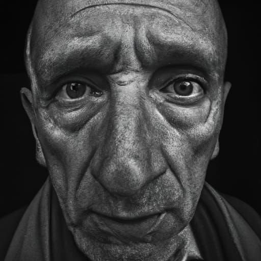 Striking Close-Up Portrait in Ambient Lighting