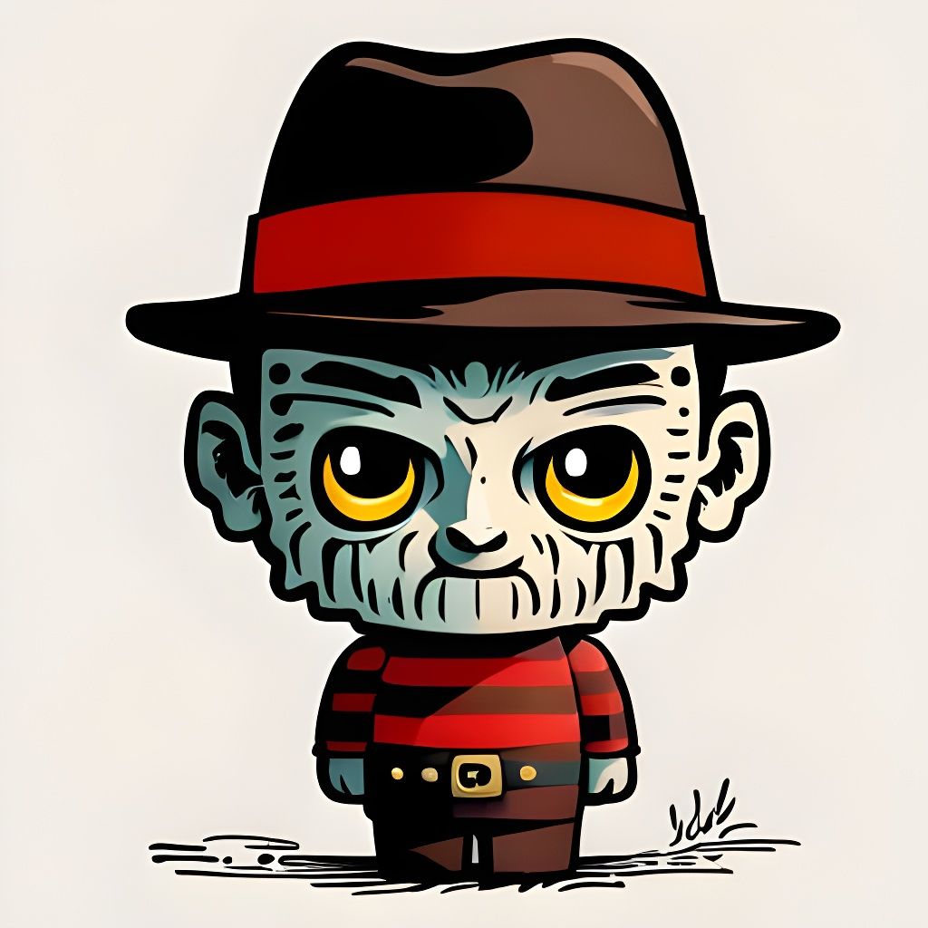 Cute Creepy Freddy Krueger Voxel Art