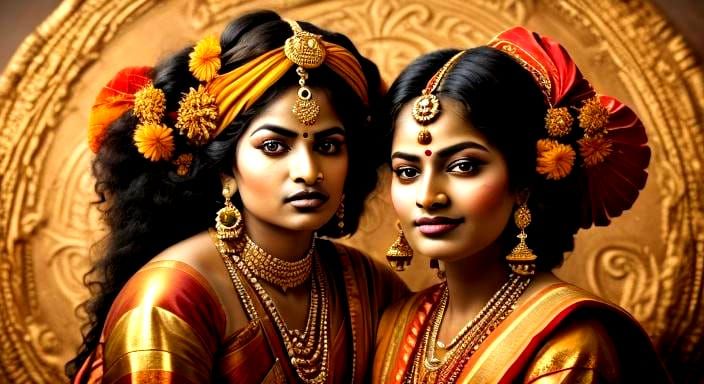 Photorealistic Portrait: Indian Woman, African Man, Child