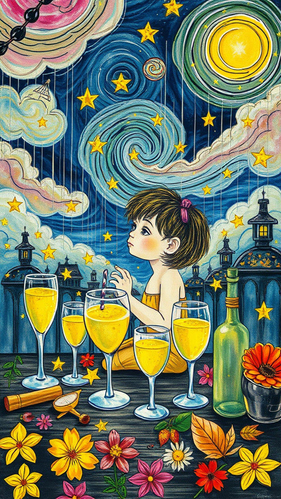 Cosmic Lemonade City: A Child's Crayon Dream