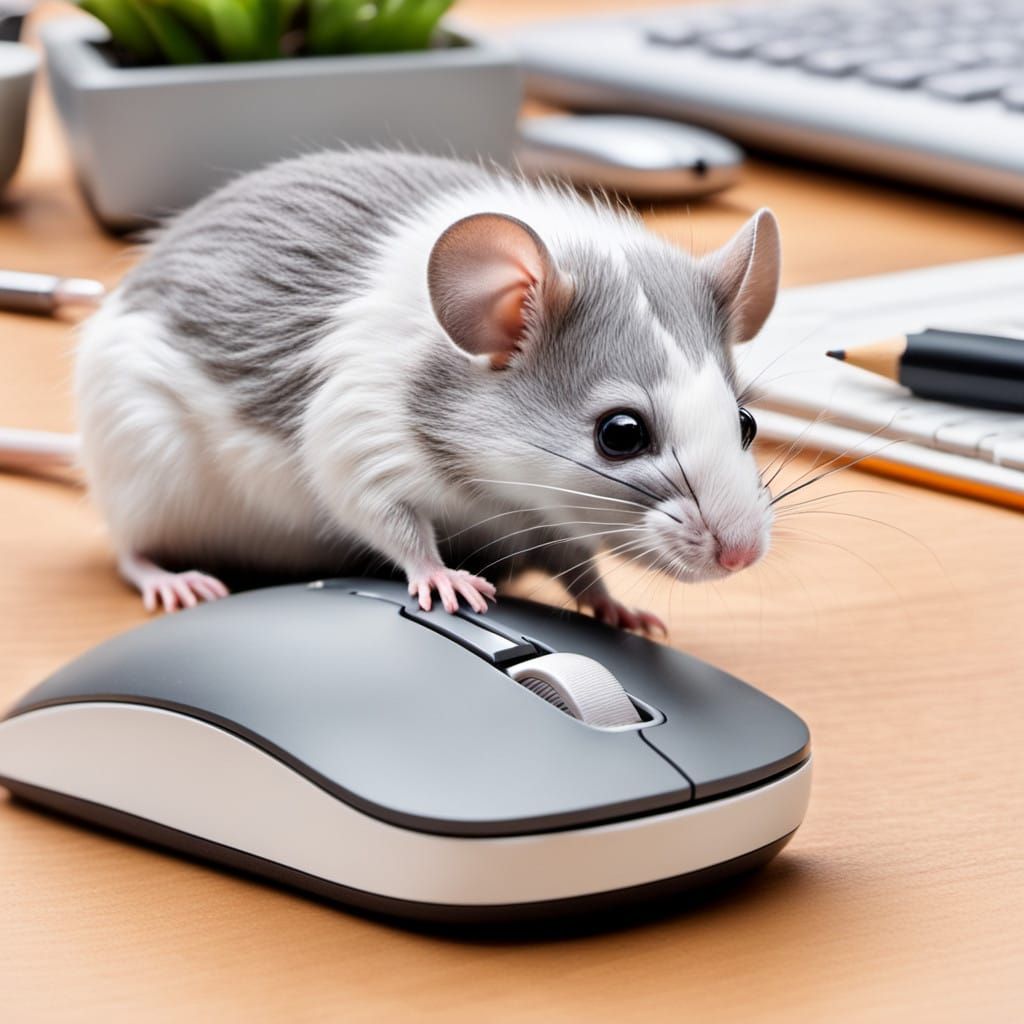 Whimsical Mouse Meets Tech in Warm Woodland Study