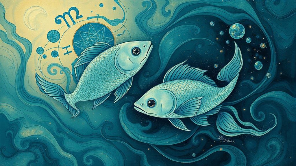 Surreal Pisces Dreamscapes in Ethereal Watercolor Style