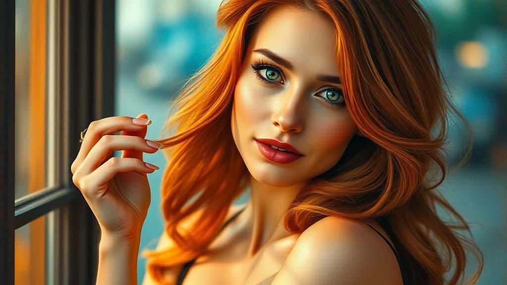 Elegant Woman in Golden Hour, Dutch Renaissance Style