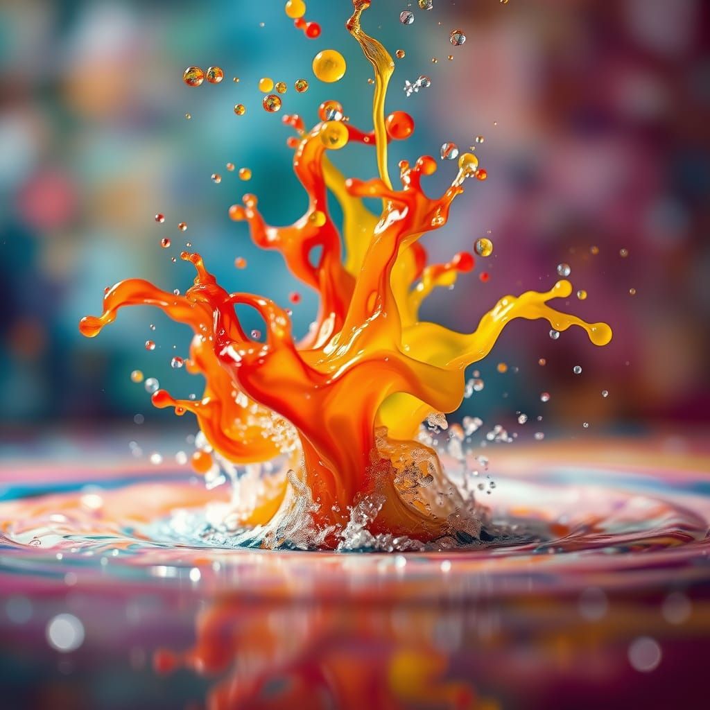 Abstract Liquid Forms Dance in a Swirling Vortex of Color