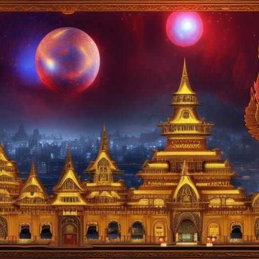 Imperial City at Night: Digital Matte Painting