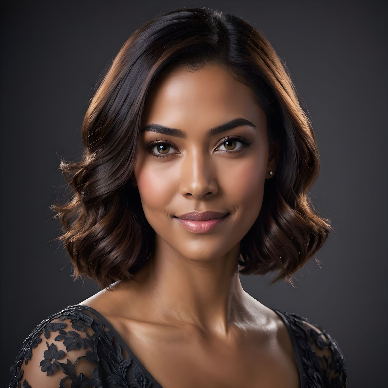 Ultra-Detailed Studio Portrait of a Smiling Woman