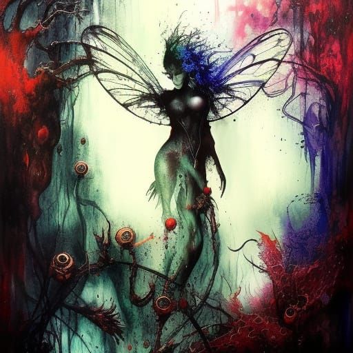 Whimsical Fae Portrait in Modern Ink Style