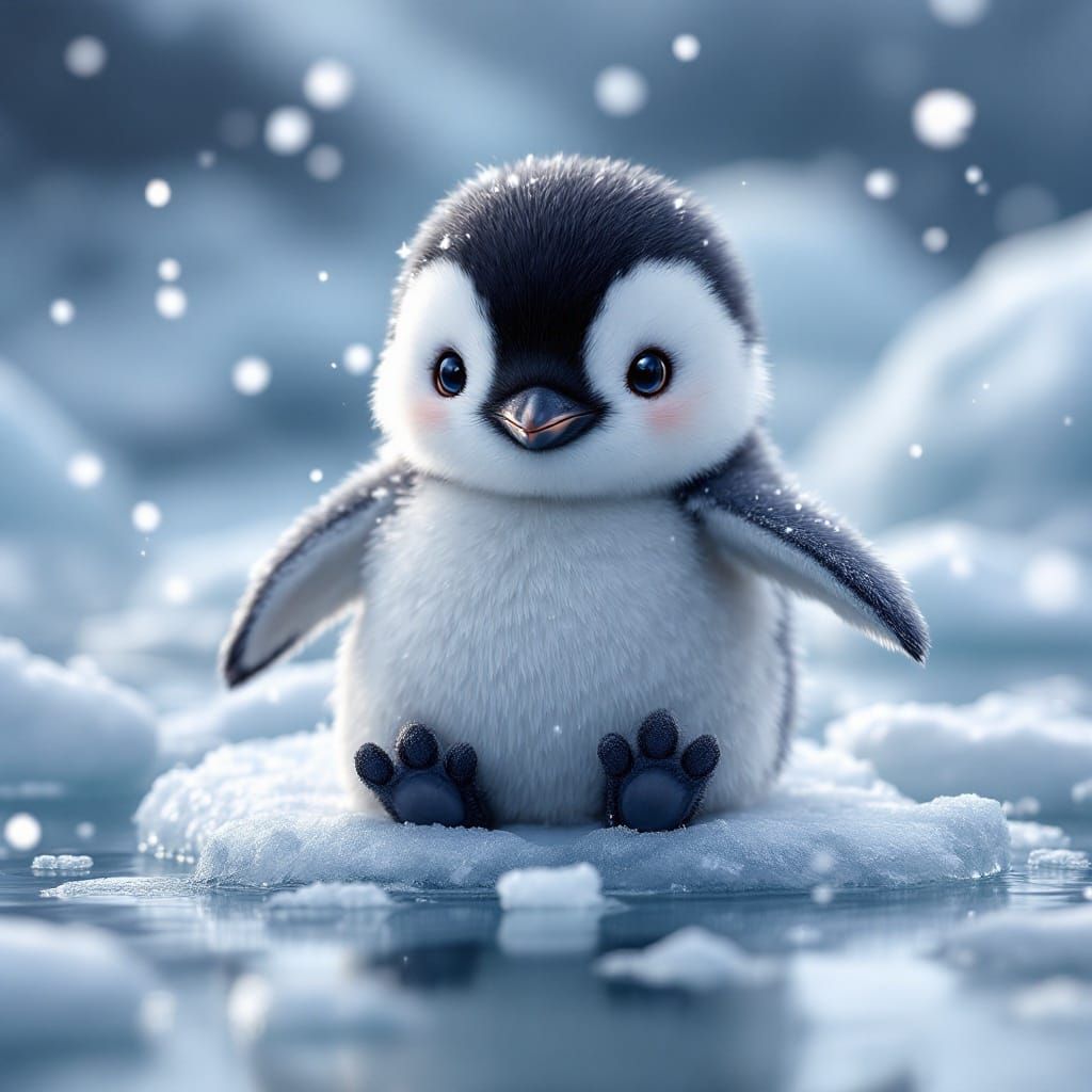Chibi Penguin in Icy Wonderland