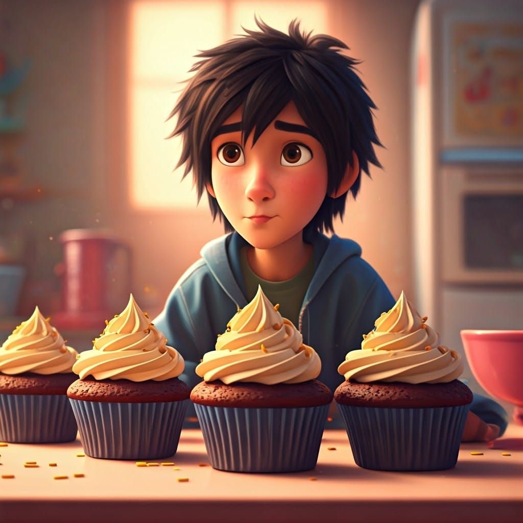Hiro Hamada's Decadent Cupcake Indulgence