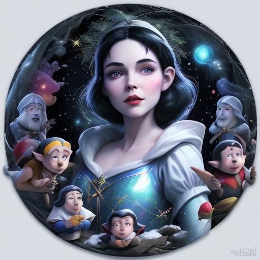 Snow White: Holographic Astral Cosmic Illustration