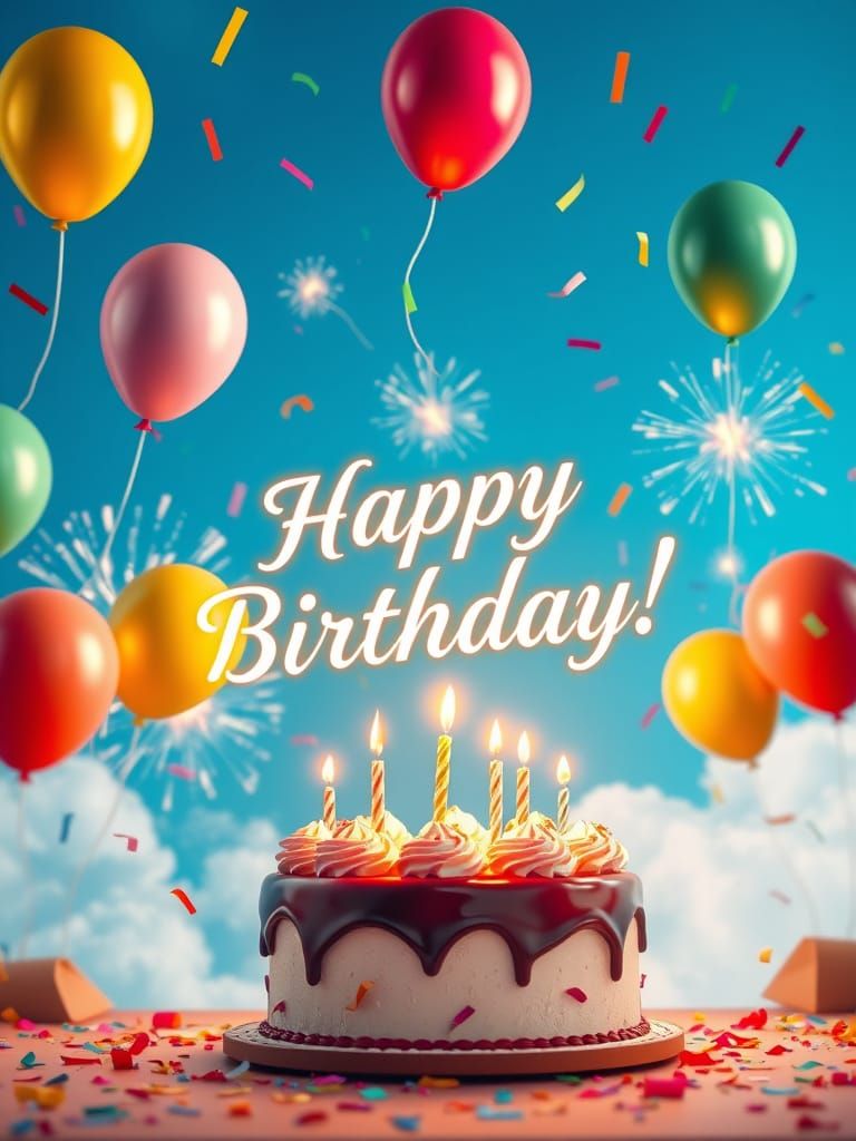 Joyful Birthday Celebration in Vibrant Colors