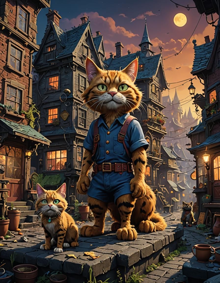 Fritz the Cat with Nine Lives, Detailed Matte Painting