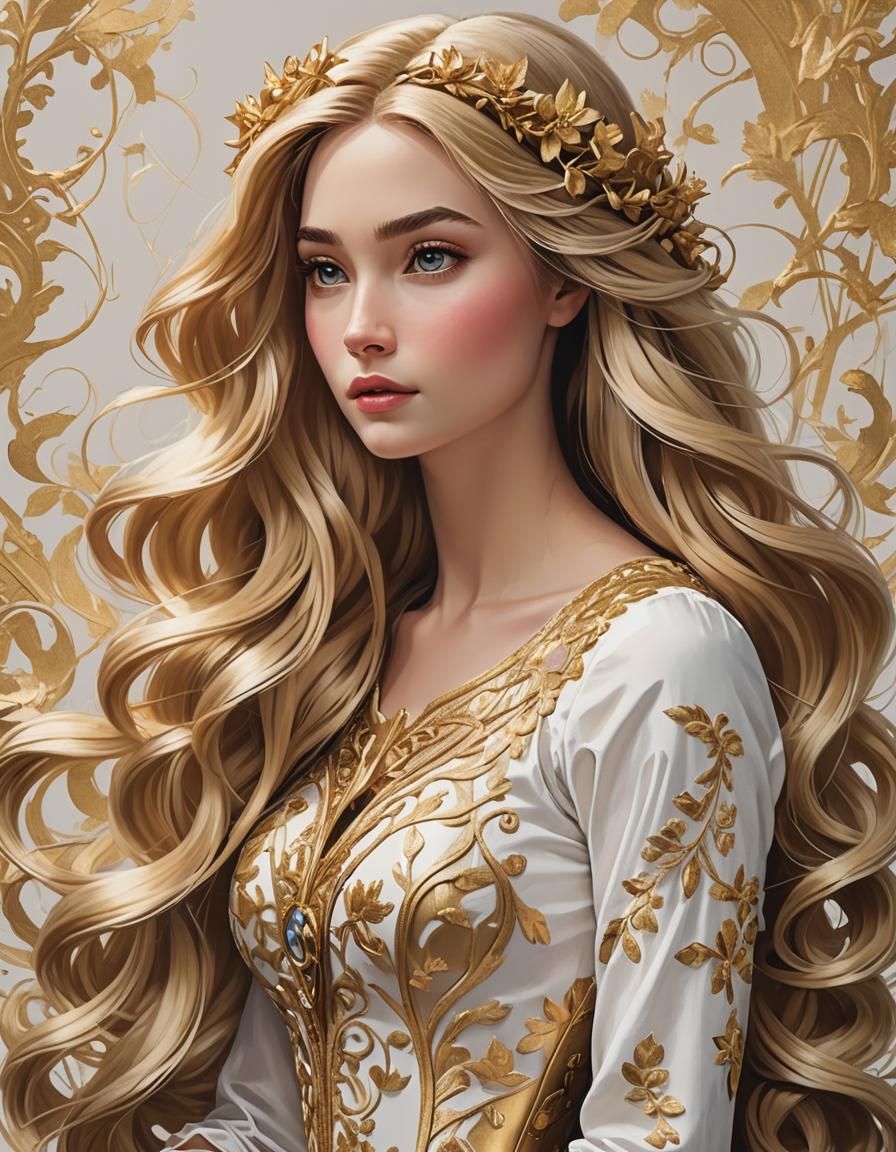 Rapunzel in Fashion Illustration Style