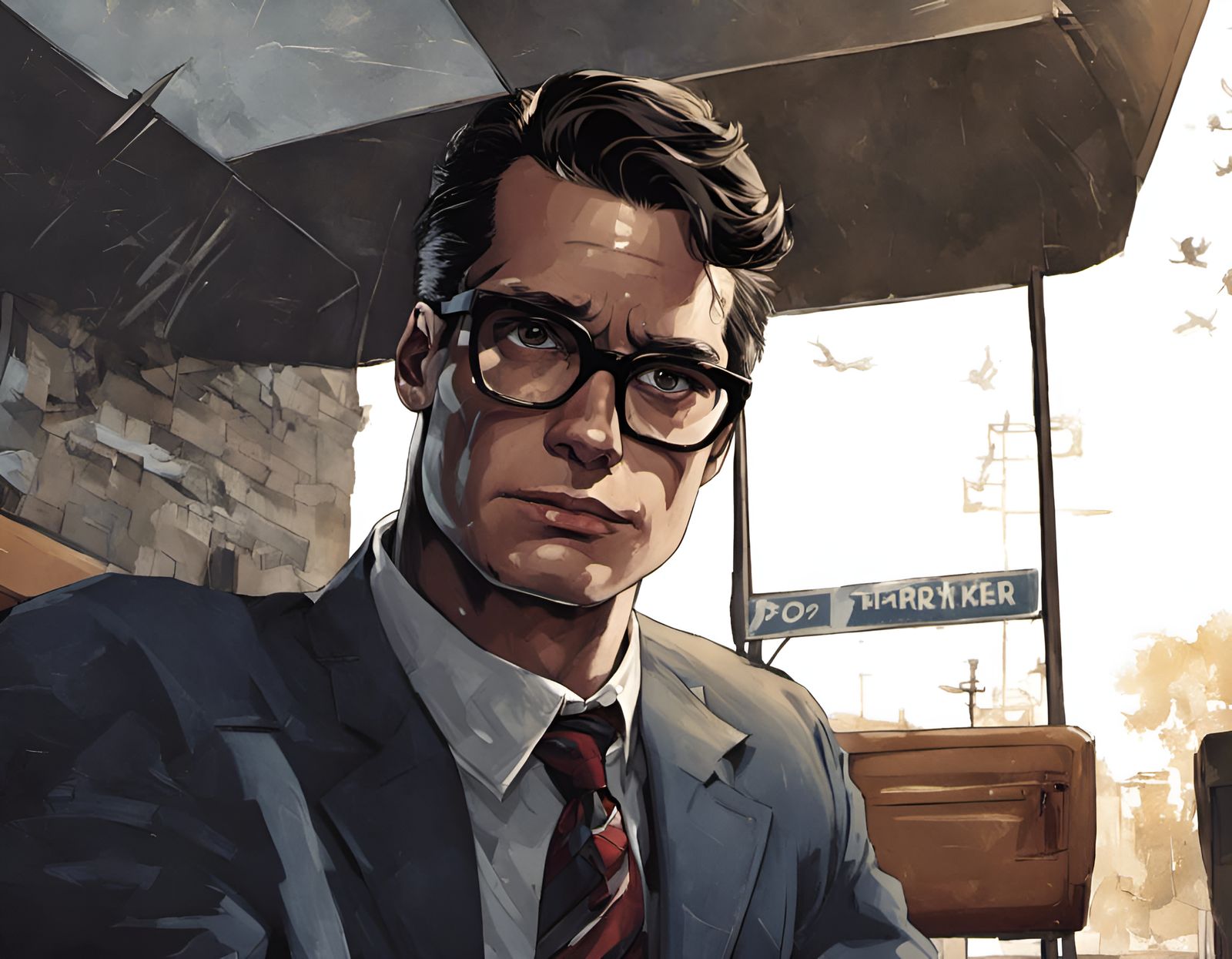 Stylized Digital Art of Clark Kent