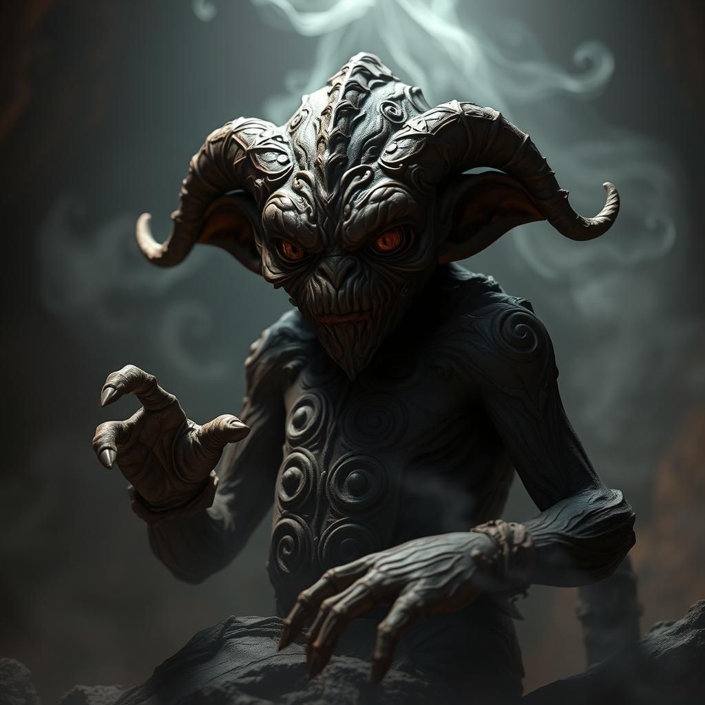 Chocolate Golem in Mystical Dark Fantasy Realm