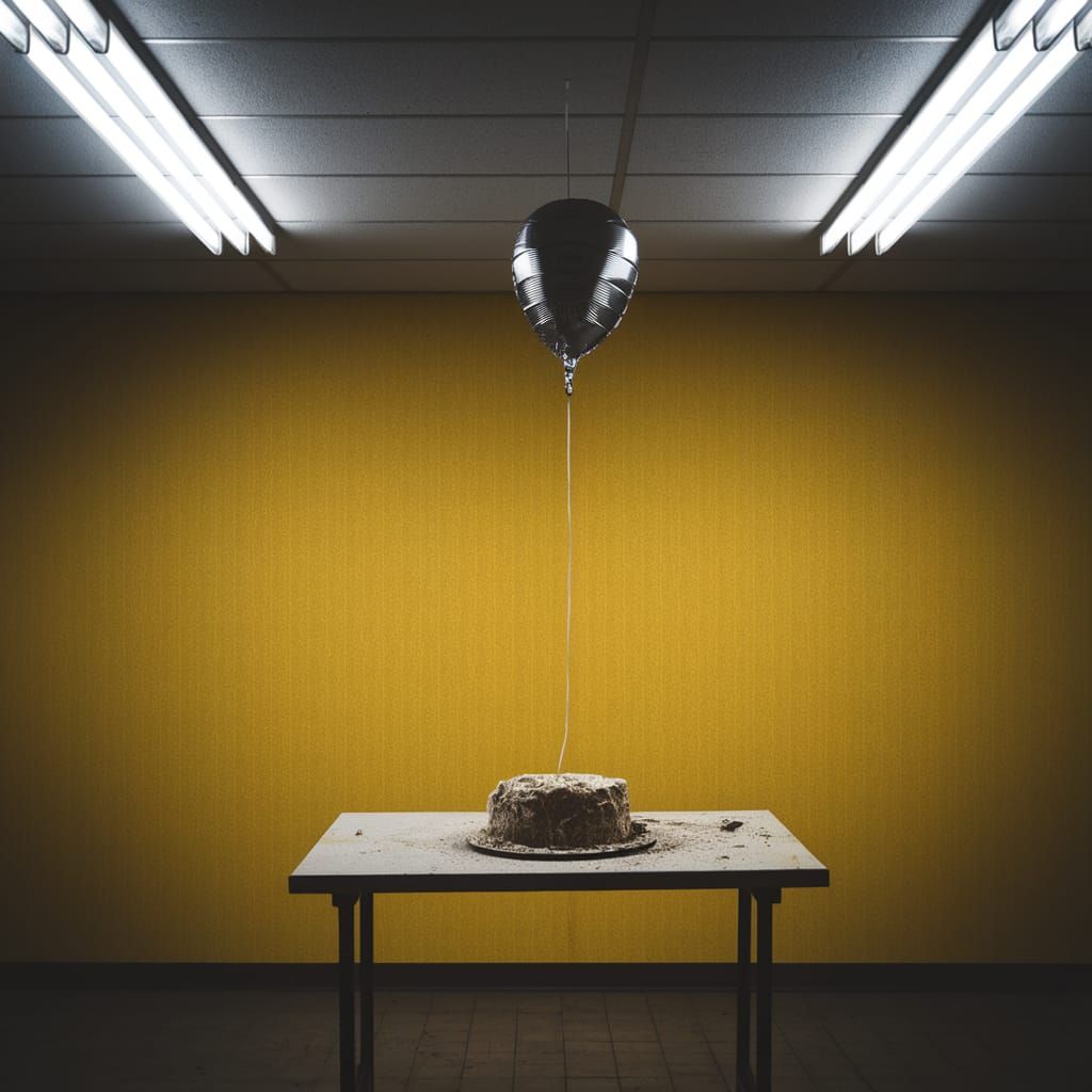 Abandoned Office Birthday Party in Liminal Space