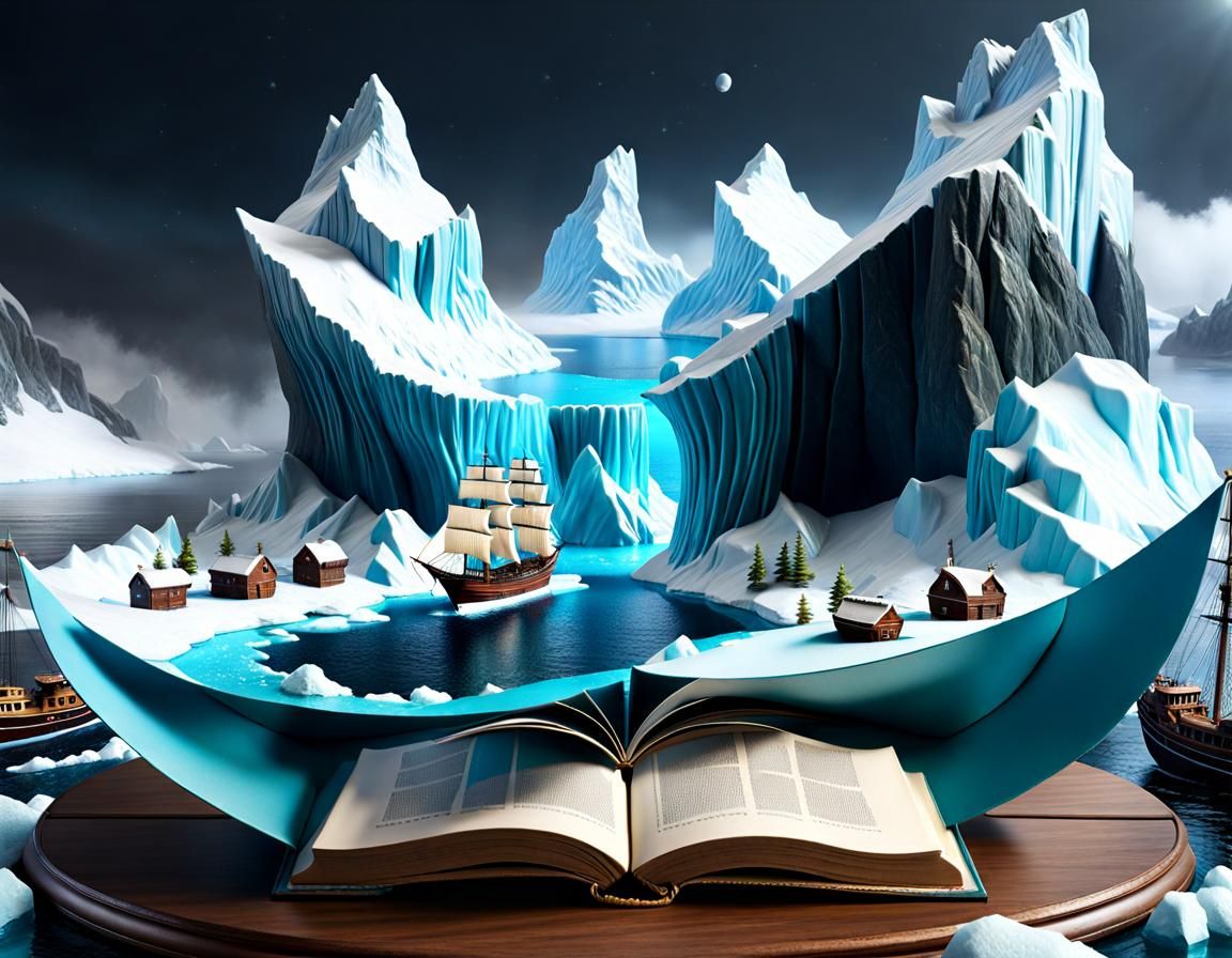 River Flows From Open Book: Fantasy Concept Art