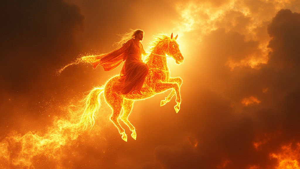 Elijah's Fiery Ascent in a Flame Chariot