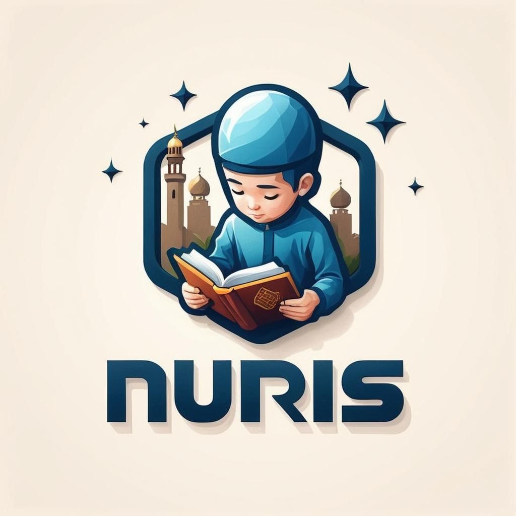 3D Logo of Children Reading Quran in Pentagon