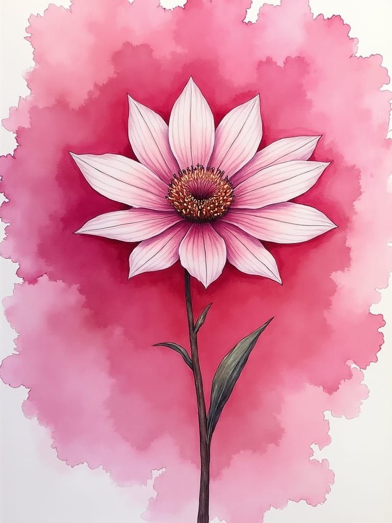 Impressionist Watercolor of Montana Lewisia Flower