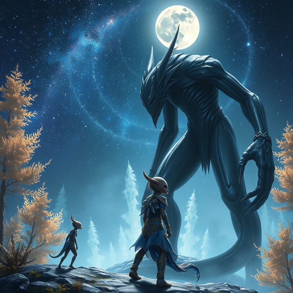 Ananuki Meets Andromedan under Starry Celestial Skies