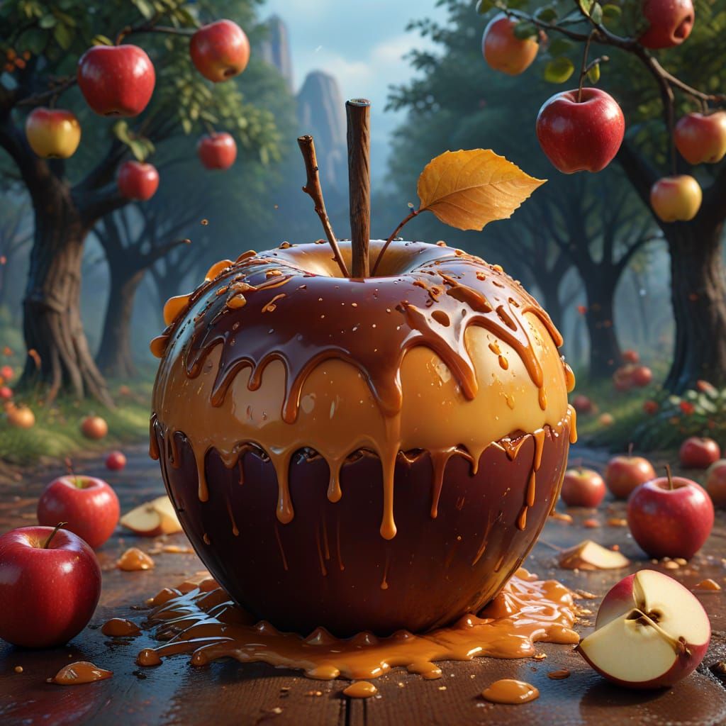 National Caramel Apple Day Matte Painting