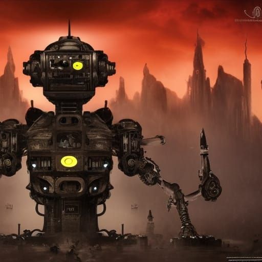 Creepy Evil Robot Army: Digital Matte Painting