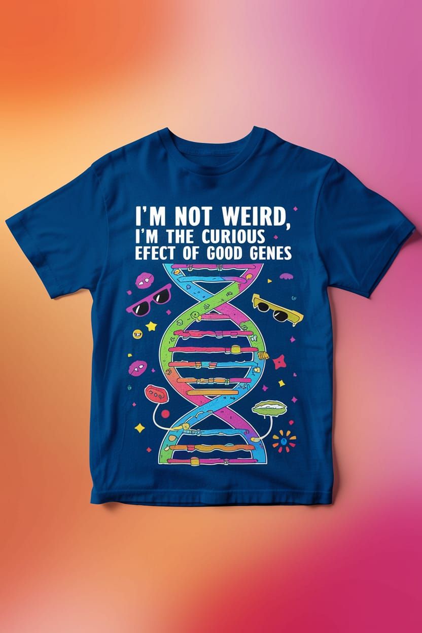 Vibrant Whimsical DNA Helix Illustration