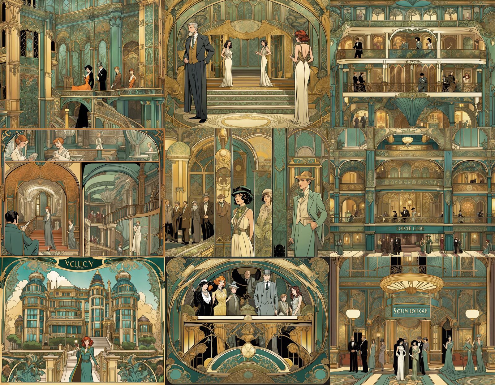 Graphic Novel Illustration in Art Nouveau Style