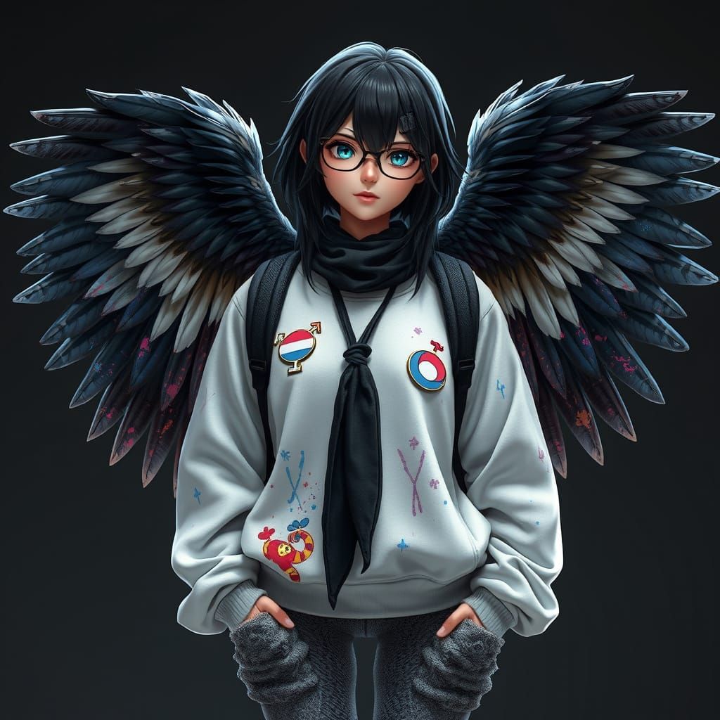 Fantasy Concept Art of Ishii Tomoko as a Strong, Colorful Al...