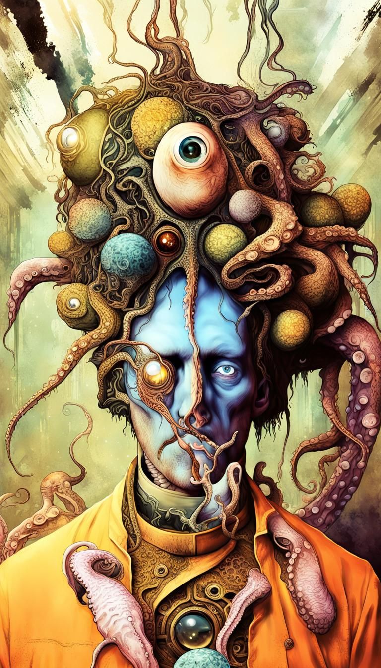 Cthulhu Octopus Monster in Jar: Streetwear Art