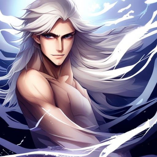 Monochrome Merman in Anime Style