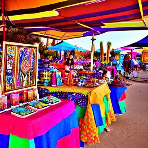 Colorful Magic Bazaar in Desert Oasis