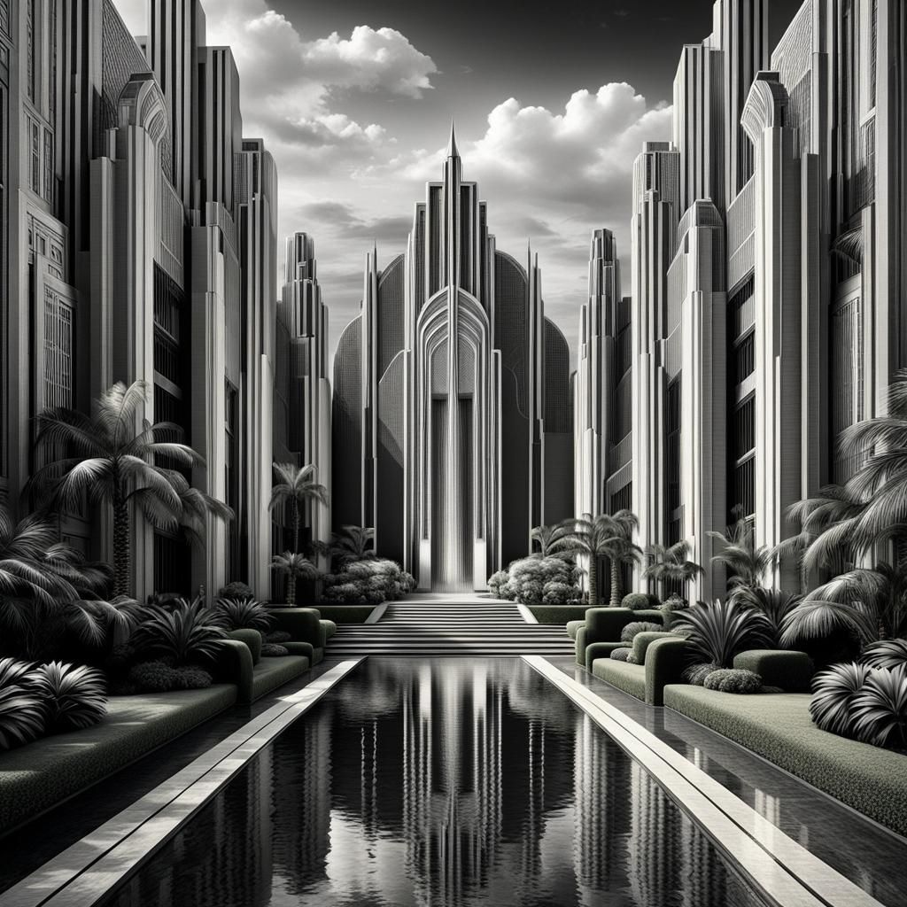ART DECO LANDSCAPE, image size:1024x1024