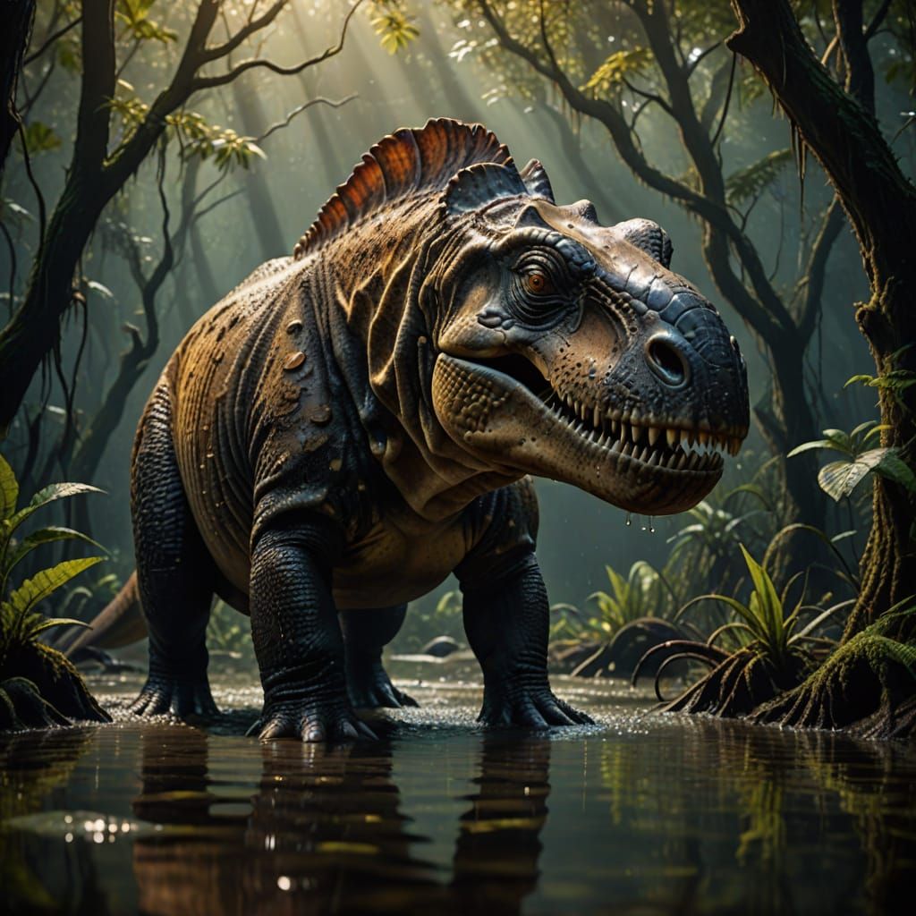 Hyperrealistic Mastosaurus Portrait in Vivid Colors